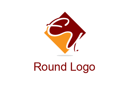 Letters EU are in rhombus shape logo