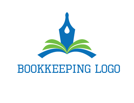 pen nib on horizontal book publishing logo