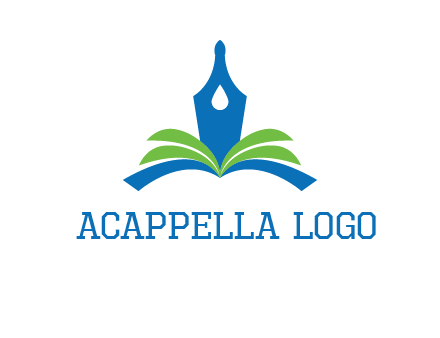 pen nib on horizontal book publishing logo