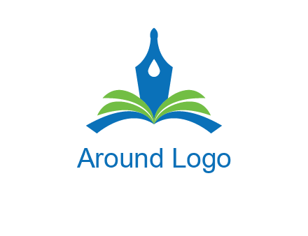 pen nib on horizontal book publishing logo