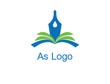 pen nib on horizontal book publishing logo