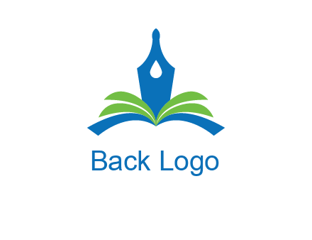 pen nib on horizontal book publishing logo