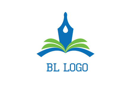 pen nib on horizontal book publishing logo