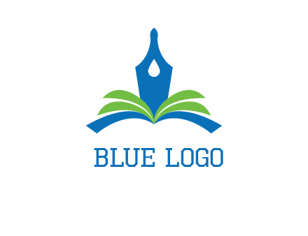 pen nib on horizontal book publishing logo