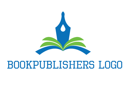 pen nib on horizontal book publishing logo