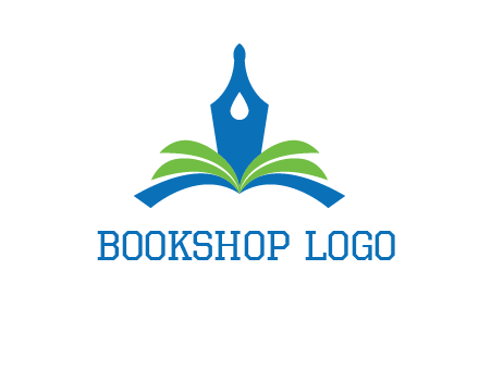 pen nib on horizontal book publishing logo