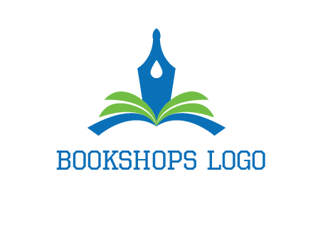 pen nib on horizontal book publishing logo