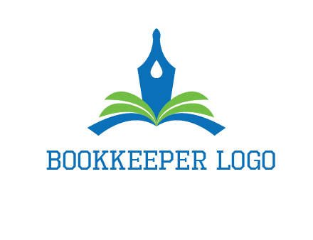 pen nib on horizontal book publishing logo