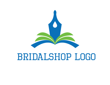 pen nib on horizontal book publishing logo