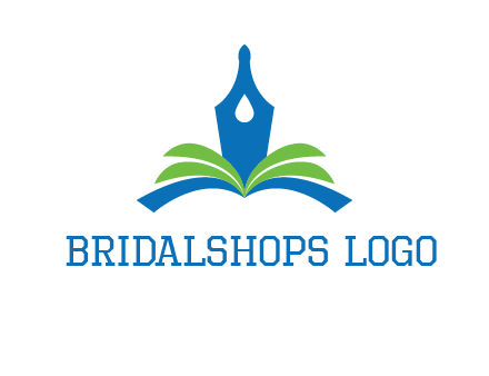 pen nib on horizontal book publishing logo