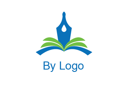 pen nib on horizontal book publishing logo