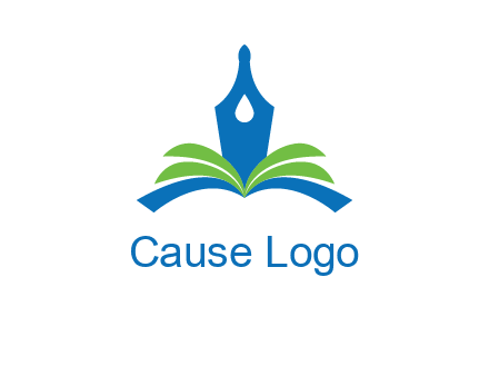 pen nib on horizontal book publishing logo