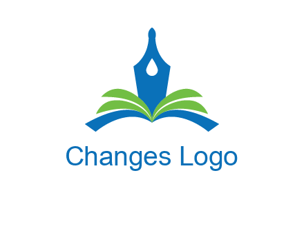 pen nib on horizontal book publishing logo