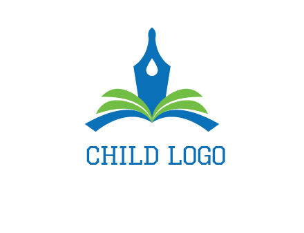 pen nib on horizontal book publishing logo
