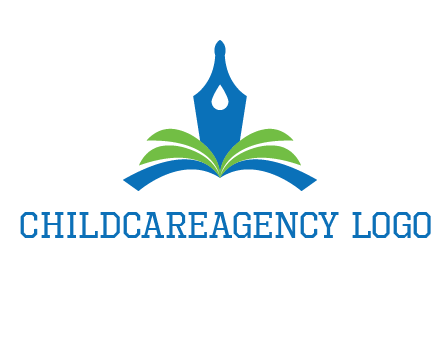 pen nib on horizontal book publishing logo