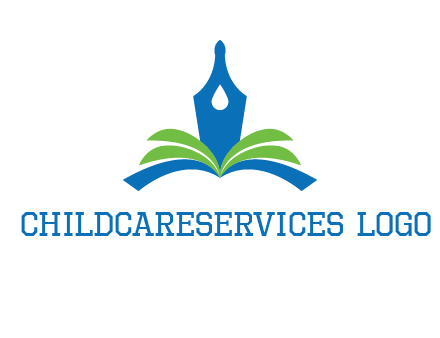 pen nib on horizontal book publishing logo