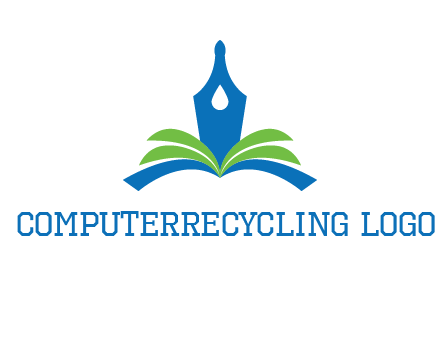 pen nib on horizontal book publishing logo