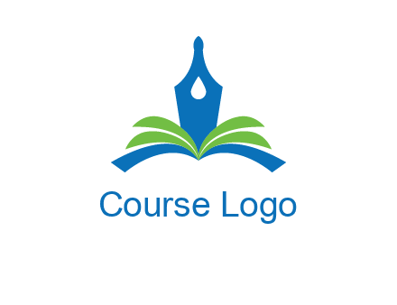 pen nib on horizontal book publishing logo
