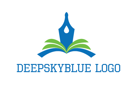 pen nib on horizontal book publishing logo