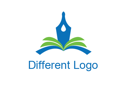 pen nib on horizontal book publishing logo