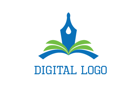 pen nib on horizontal book publishing logo