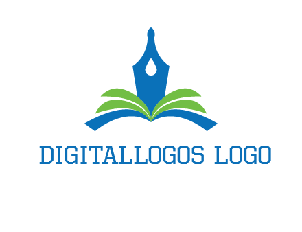 pen nib on horizontal book publishing logo