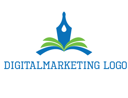 pen nib on horizontal book publishing logo