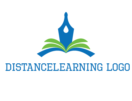 pen nib on horizontal book publishing logo