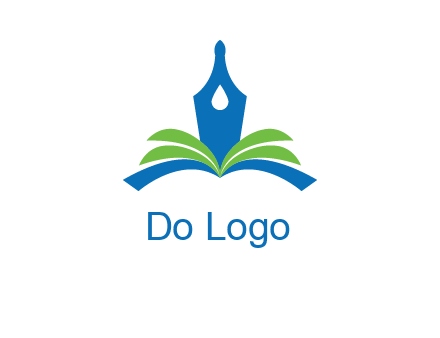 pen nib on horizontal book publishing logo
