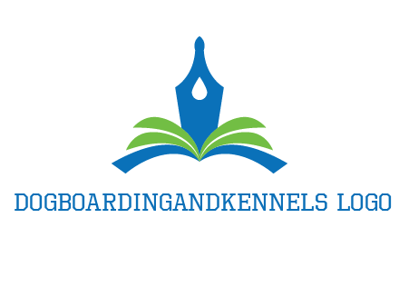 pen nib on horizontal book publishing logo