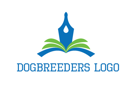 pen nib on horizontal book publishing logo