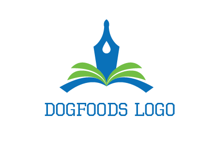 pen nib on horizontal book publishing logo