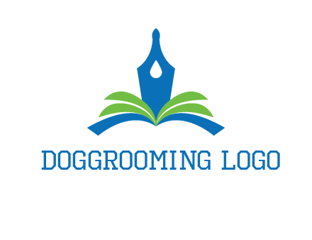 pen nib on horizontal book publishing logo
