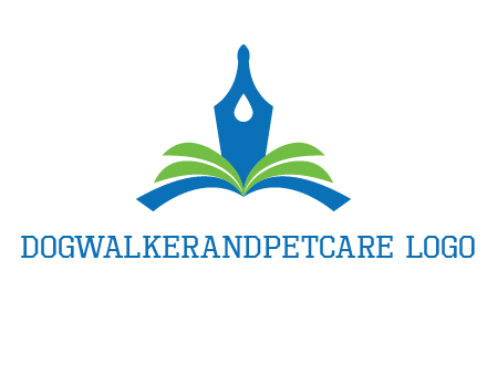 pen nib on horizontal book publishing logo