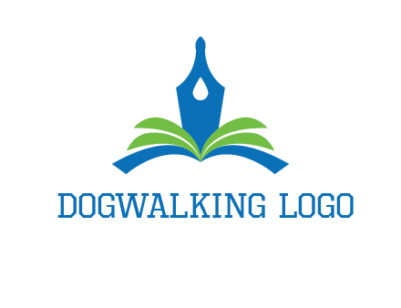 pen nib on horizontal book publishing logo