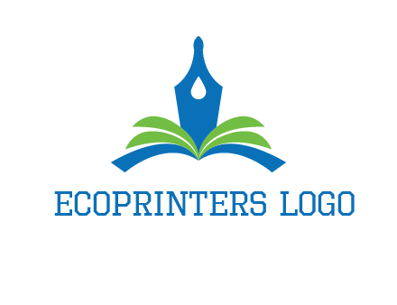 pen nib on horizontal book publishing logo