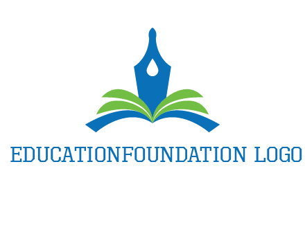 pen nib on horizontal book publishing logo
