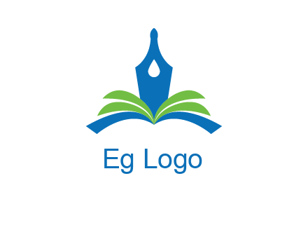 pen nib on horizontal book publishing logo