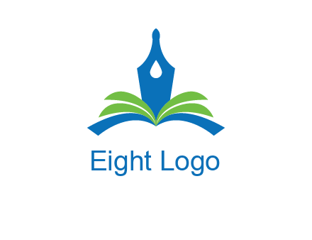 pen nib on horizontal book publishing logo