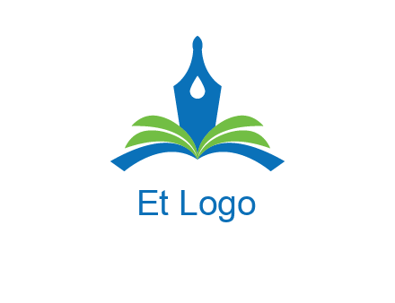 pen nib on horizontal book publishing logo