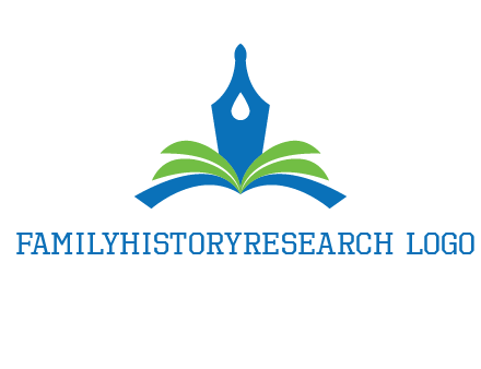 pen nib on horizontal book publishing logo