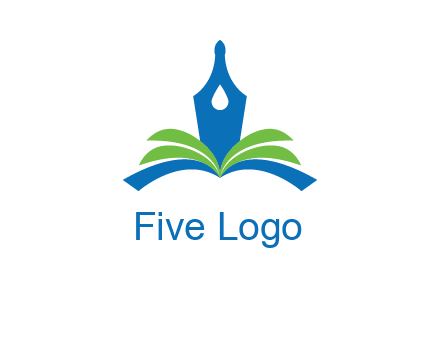 pen nib on horizontal book publishing logo