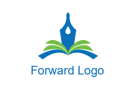 pen nib on horizontal book publishing logo