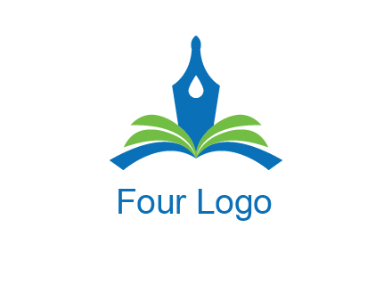 pen nib on horizontal book publishing logo