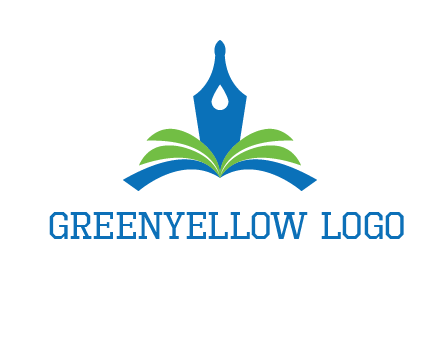 pen nib on horizontal book publishing logo