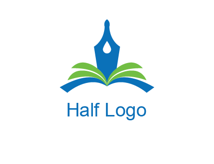 pen nib on horizontal book publishing logo