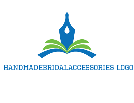 pen nib on horizontal book publishing logo