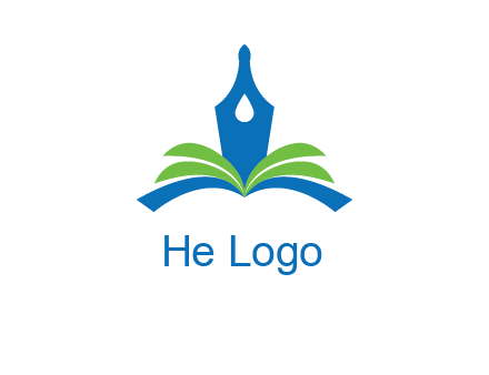 pen nib on horizontal book publishing logo