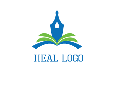 pen nib on horizontal book publishing logo