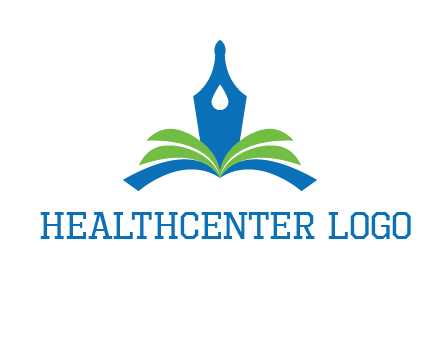 pen nib on horizontal book publishing logo